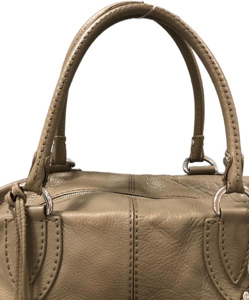 TOD'S（トッズ）TOD'S (トッズ) レザーハンドバッグ ブラウンの古着・服飾アイテム