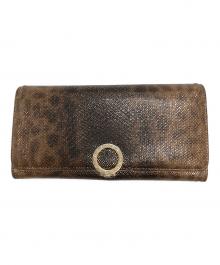 BVLGARI（ブルガリ）の古着「メタリックパイソン　長財布」｜ブラウン