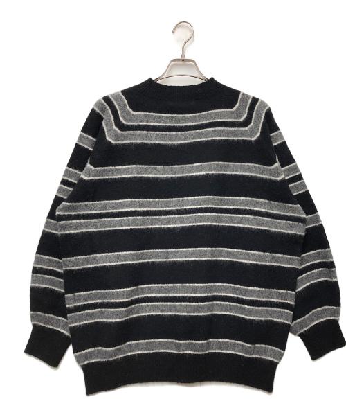 confect（コンフェクト）CONFECT (コンフェクト) チーゼル起毛ニットラグランプルオーバ ブラック×グレー サイズ:FREEの古着・服飾アイテム