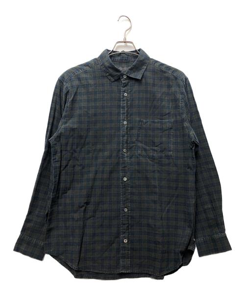 confect（コンフェクト）CONFECT (コンフェクト) 炭染め マドラスチェック レギュラーシャツ グリーン サイズ:3の古着・服飾アイテム