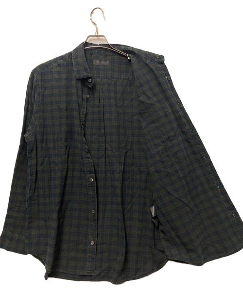 confect（コンフェクト）CONFECT (コンフェクト) 炭染め マドラスチェック レギュラーシャツ グリーン サイズ:3の古着・服飾アイテム