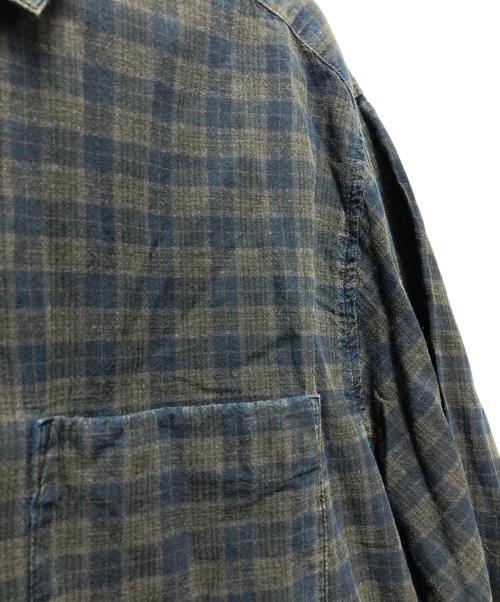 confect（コンフェクト）CONFECT (コンフェクト) 炭染め マドラスチェック レギュラーシャツ グリーン サイズ:3の古着・服飾アイテム