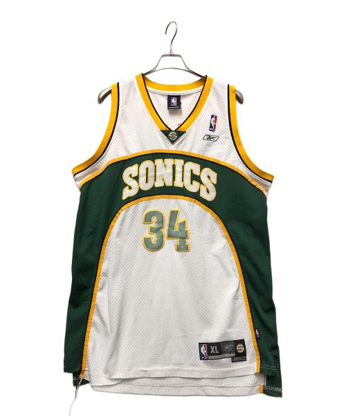 REEBOK（リーボック）REEBOK (リーボック) NBA (エヌビーエー) ゲームユニフォーム ホワイト×グリーン サイズ:XLの古着・服飾アイテム