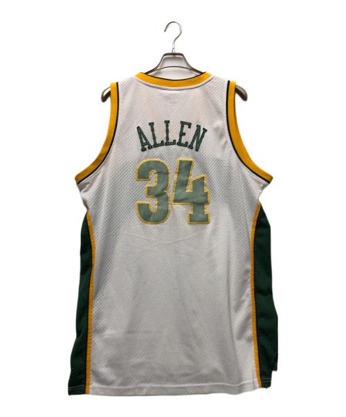 REEBOK（リーボック）REEBOK (リーボック) NBA (エヌビーエー) ゲームユニフォーム ホワイト×グリーン サイズ:XLの古着・服飾アイテム