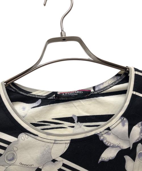 LEONARD（レオナール）LEONARD (レオナール) 半袖カットソー ブラック×ホワイト サイズ:XLの古着・服飾アイテム