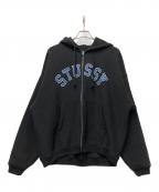stussyステューシー）の古着「Faded Graphic Zip Hoodie」｜グレー