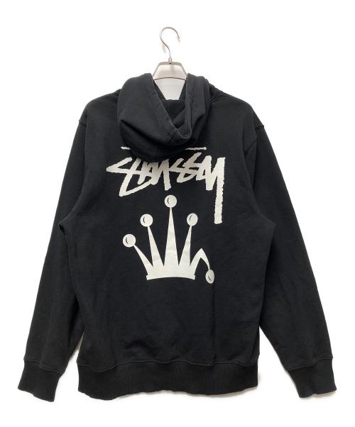 stussy（ステューシー）stussy (ステューシー) Stock Crown Hoodie ブラック サイズ:Lの古着・服飾アイテム