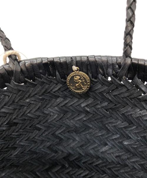 DRAGON（ドラゴン）DRAGON (ドラゴン) ディフュージョン　レザーハンドバッグ ブラックの古着・服飾アイテム