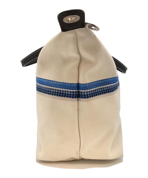 LONGCHAMP（ロンシャン）LONGCHAMP (ロンシャン) ロープ ルプリアージュ アイボリー×ブルーの古着・服飾アイテム