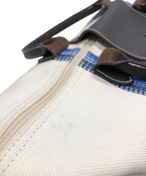 LONGCHAMP（ロンシャン）LONGCHAMP (ロンシャン) ロープ ルプリアージュ アイボリー×ブルーの古着・服飾アイテム