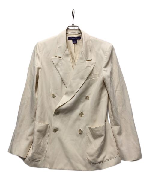 RALPH LAUREN Purple Label（ラルフ ローレン パープル レーベル）RALPH LAUREN PURPLE LABEL (ラルフ ローレン パープル レーベル) ダブルジャケット アイボリー サイズ:6の古着・服飾アイテム