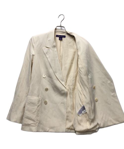 RALPH LAUREN Purple Label（ラルフ ローレン パープル レーベル）RALPH LAUREN PURPLE LABEL (ラルフ ローレン パープル レーベル) ダブルジャケット アイボリー サイズ:6の古着・服飾アイテム