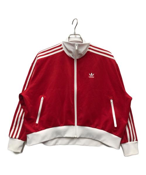 adidas（アディダス）adidas (アディダス) トラックジャケット レッド×ホワイト サイズ:L-ＸＬの古着・服飾アイテム