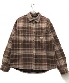 stussy（ステューシー）の古着「Heavy Washed Plaid Shirt」｜ブラウン