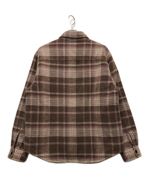 stussy（ステューシー）stussy (ステューシー) Heavy Washed Plaid Shirt ブラウン サイズ:Mの古着・服飾アイテム