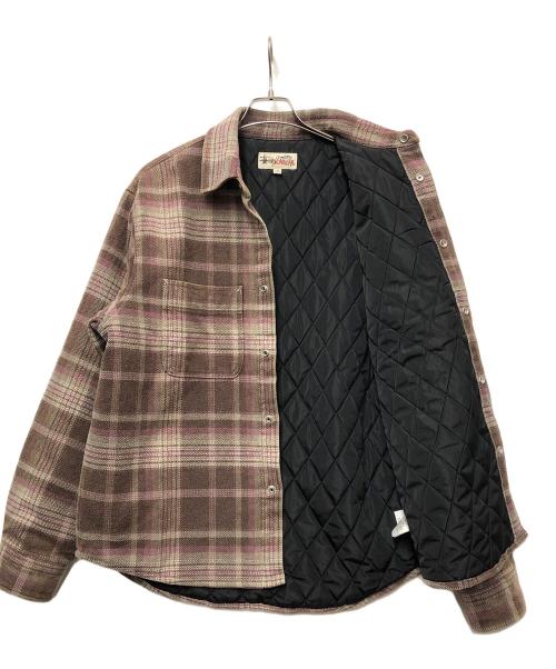 stussy（ステューシー）stussy (ステューシー) Heavy Washed Plaid Shirt ブラウン サイズ:Mの古着・服飾アイテム