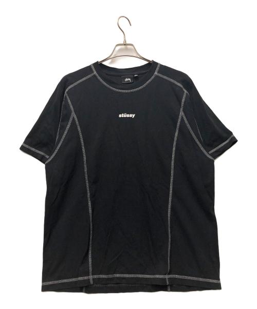 stussy（ステューシー）stussy (ステューシー) Wave Short Sleeve Crew ブラック サイズ:Mの古着・服飾アイテム