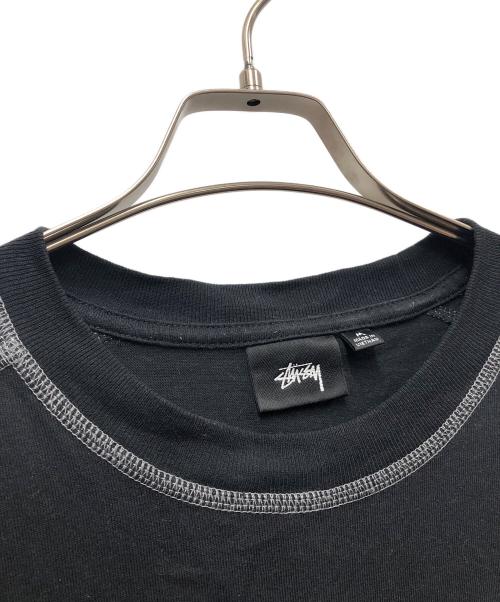 stussy（ステューシー）stussy (ステューシー) Wave Short Sleeve Crew ブラック サイズ:Mの古着・服飾アイテム