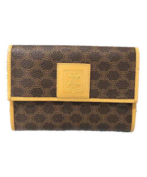 CELINE（セリーヌ）CELINE (セリーヌ) マカダム2つ折り財布 ブラウンの古着・服飾アイテム