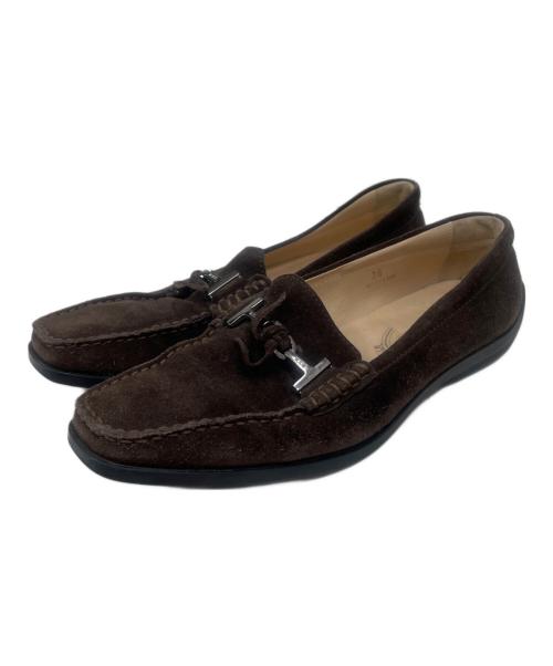 TOD'S（トッズ）TOD'S (トッズ) スウェードローファー ダークブラウン サイズ:36の古着・服飾アイテム