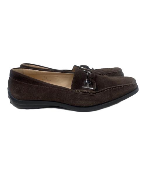 TOD'S（トッズ）TOD'S (トッズ) スウェードローファー ダークブラウン サイズ:36の古着・服飾アイテム