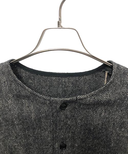 confect（コンフェクト）confect (コンフェクト) ヨーロッパリネンウール ノーカラー シャツジャケット ブラック サイズ:3の古着・服飾アイテム