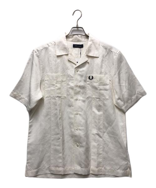 FRED PERRY（フレッドペリー）FRED PERRY (フレッドペリー) Linen Blend Revere Collar Shirt ホワイト サイズ:Mの古着・服飾アイテム