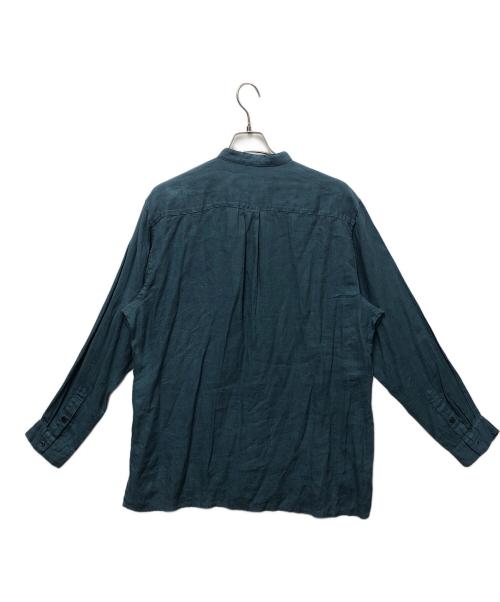 confect（コンフェクト）confect (コンフェクト) 60リネンバンドカラーシャツ ブルー サイズ:4の古着・服飾アイテム