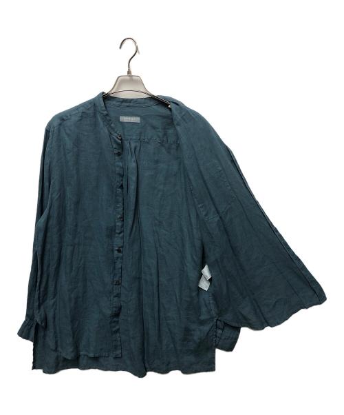 confect（コンフェクト）confect (コンフェクト) 60リネンバンドカラーシャツ ブルー サイズ:4の古着・服飾アイテム