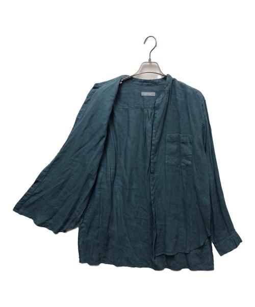 confect（コンフェクト）confect (コンフェクト) 60リネンバンドカラーシャツ ブルー サイズ:4の古着・服飾アイテム