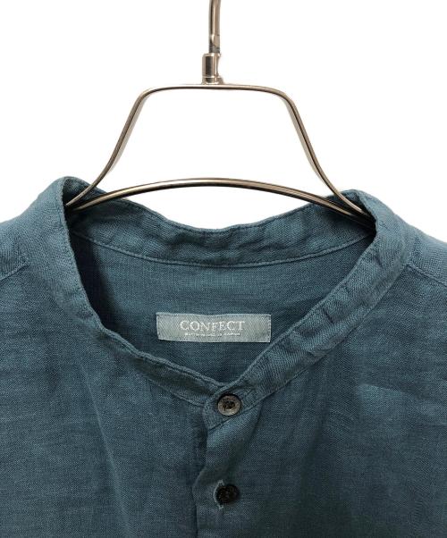 confect（コンフェクト）confect (コンフェクト) 60リネンバンドカラーシャツ ブルー サイズ:4の古着・服飾アイテム