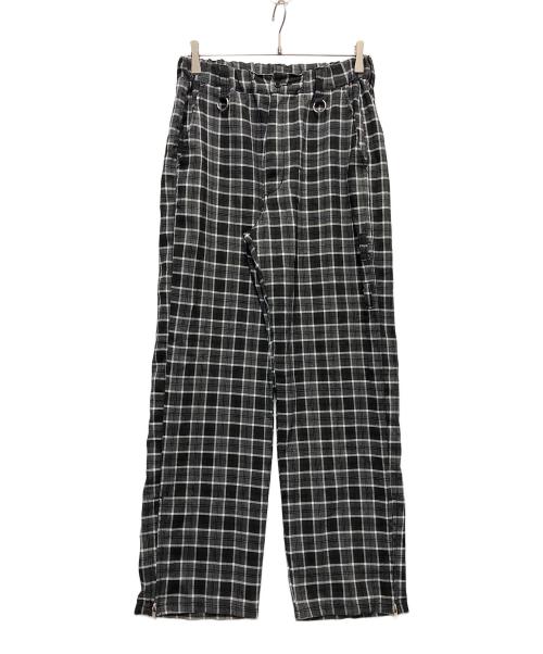 TRAVAS（トラバス）TRAVAS (トラバス) デザインチェックパンツ ブラック サイズ:FREEの古着・服飾アイテム