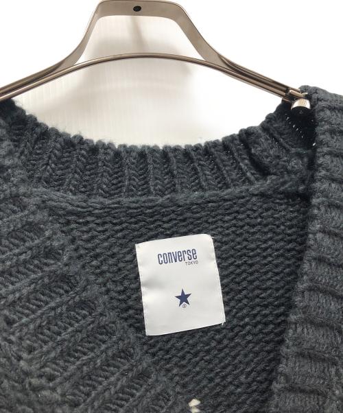 CONVERSE TOKYO（コンバーストウキョウ）CONVERSE TOKYO (コンバーストウキョウ) スターローゲージニットカーディガン ブラック サイズ:不明の古着・服飾アイテム