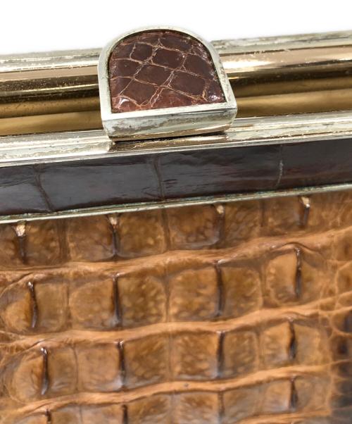 ノーブランド（ノーブランド）ノーブランド (ノーブランド) ワニ革ハンドバッグ ブラウンの古着・服飾アイテム