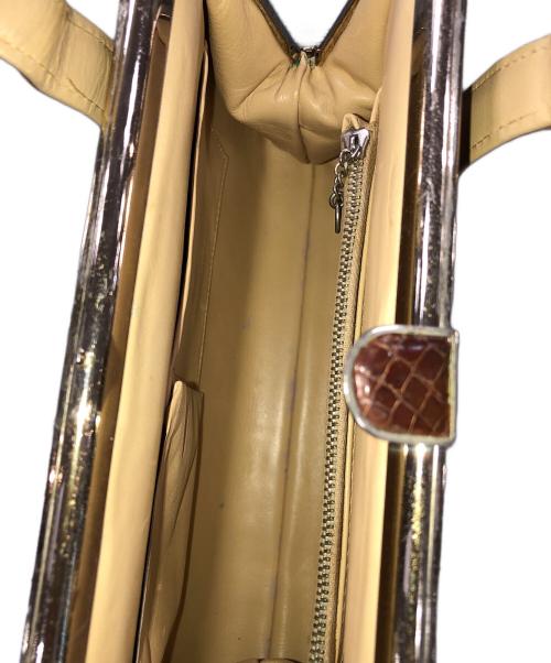 ノーブランド（ノーブランド）ノーブランド (ノーブランド) ワニ革ハンドバッグ ブラウンの古着・服飾アイテム