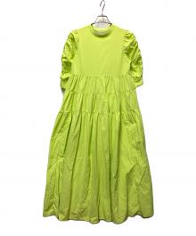 Ameri（アメリ）の古着「MEDI COLOR TIERED VOLUME DRESS」｜グリーン