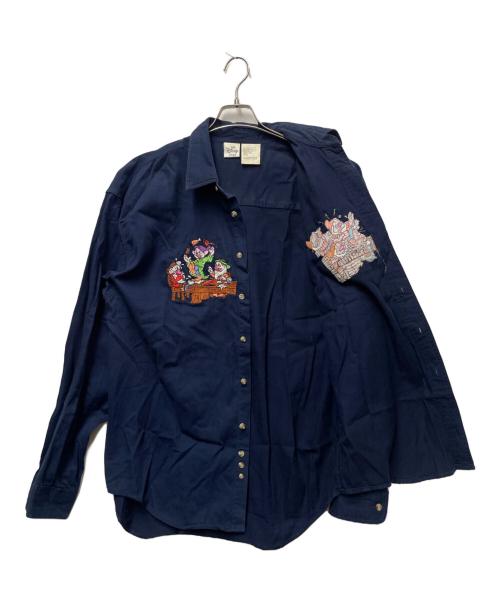 DISNEY（ディズニー）DISNEY (ディズニー) 古着刺繍シャツ　7人の小人 ネイビー サイズ:Lの古着・服飾アイテム