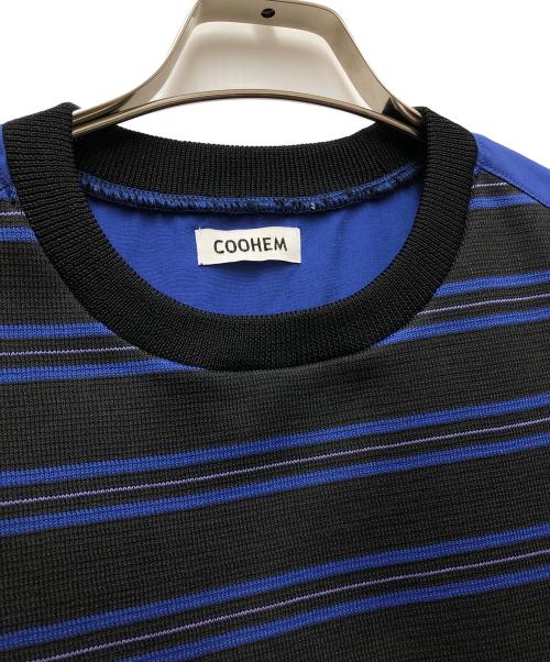 Coohem（コーヘン）Coohem (コーヘン) 半袖カットソー ブラック×ブルー サイズ:Lの古着・服飾アイテム