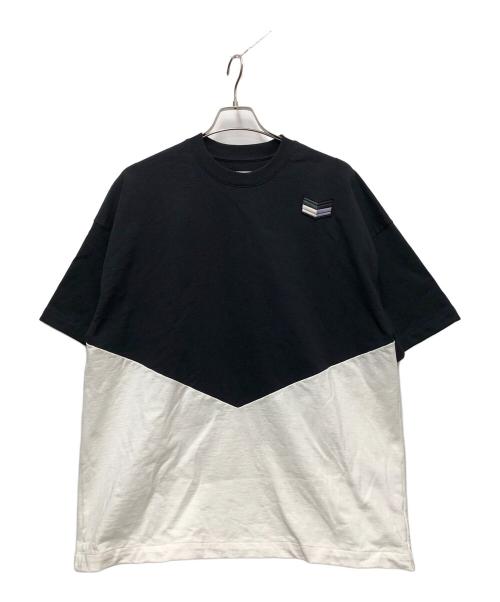 JIL SANDER（ジルサンダー）JIL SANDER (ジルサンダー) 半袖カットソー ブラック×ホワイト サイズ:Lの古着・服飾アイテム