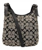 COACHコーチ）の古着「シグネチャーショルダーバッグ F12992」｜ベージュ×ブラック