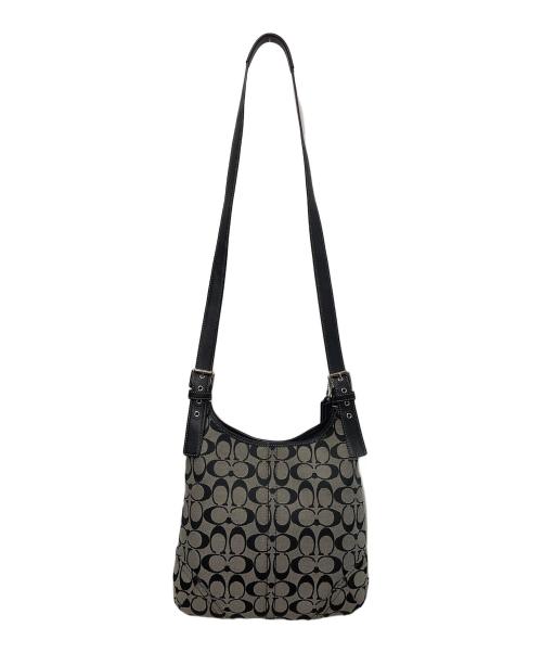 COACH（コーチ）COACH (コーチ) シグネチャーショルダーバッグ F12992 ベージュ×ブラックの古着・服飾アイテム