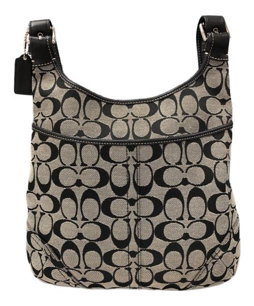 COACH（コーチ）COACH (コーチ) シグネチャーショルダーバッグ F12992 ベージュ×ブラックの古着・服飾アイテム
