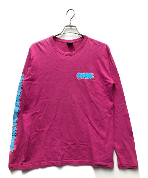 stussy（ステューシー）stussy (ステューシー) ロングスリーブTシャツ ショッキングピンク サイズ:Mの古着・服飾アイテム