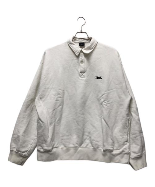 HUF（ハフ）HUF (ハフ) ハーフスナップスウェット ホワイト サイズ:Lの古着・服飾アイテム