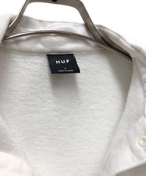 HUF（ハフ）HUF (ハフ) ハーフスナップスウェット ホワイト サイズ:Lの古着・服飾アイテム