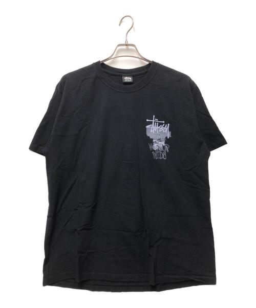stussy（ステューシー）stussy (ステューシー) WORLD WIDE TEE ブラック サイズ:Lの古着・服飾アイテム