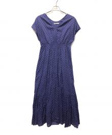 ne quittez pas（ヌキテパ）の古着「ドットフレンチスリーブドレス」｜パープル