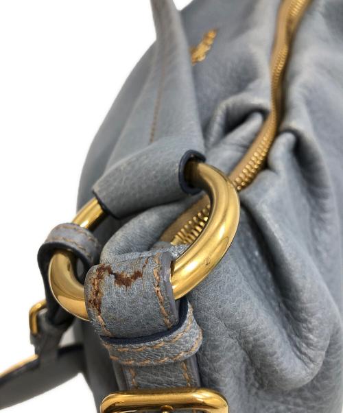 PRADA（プラダ）PRADA (プラダ) レザーワンショルダーバッグ ブルーの古着・服飾アイテム