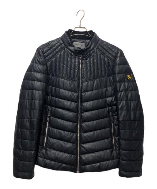 BOLINI（ボリーニ）BOLINI (ボリーニ) レザーダウンジャケット ネイビー サイズ:48の古着・服飾アイテム