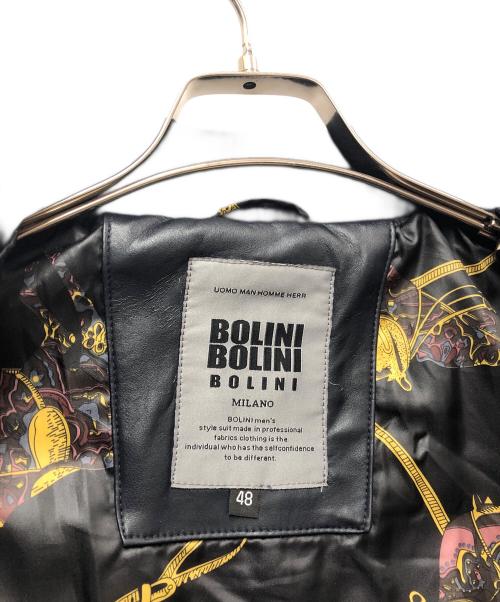 BOLINI（ボリーニ）BOLINI (ボリーニ) レザーダウンジャケット ネイビー サイズ:48の古着・服飾アイテム